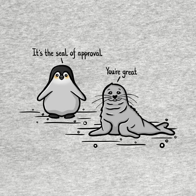 The seal of approval and his penguin friend Funny Digital Illustration by AlmightyClaire